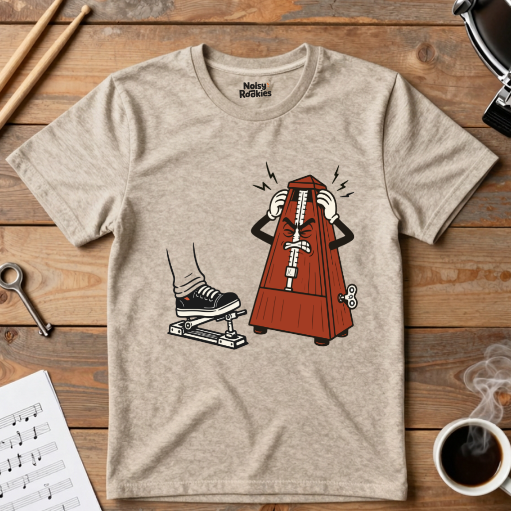 The Metronome vs My Left Foot: Funny Beginner Drummer T-Shirt
